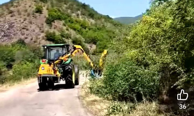 ИСЧИСТЕНА  Е  ОБРАСНАТАТА  ВЕГЕТАЦИЈА  НА  ЛОКАЛНИОТ  ПАТЕН  ПРАВЕЦ  БЕЛИ – НИВИЧАНИ – ПАНТЕЛЕЈ